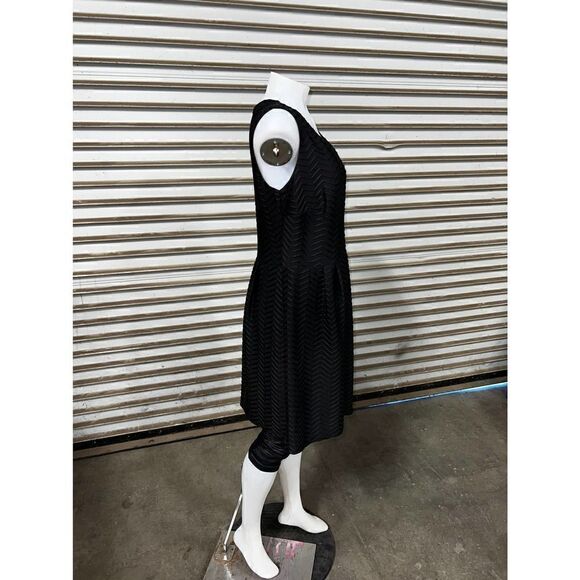 Enfocus woman dress sheath career textured chevron pattern V neck sleeveless - Picture 3 of 6